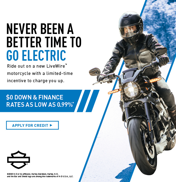 2020 $0 DOWN/0.99% FINANCE RATE/ LIVEWIRE'" MOTORCYCLE OFFER DETAILS